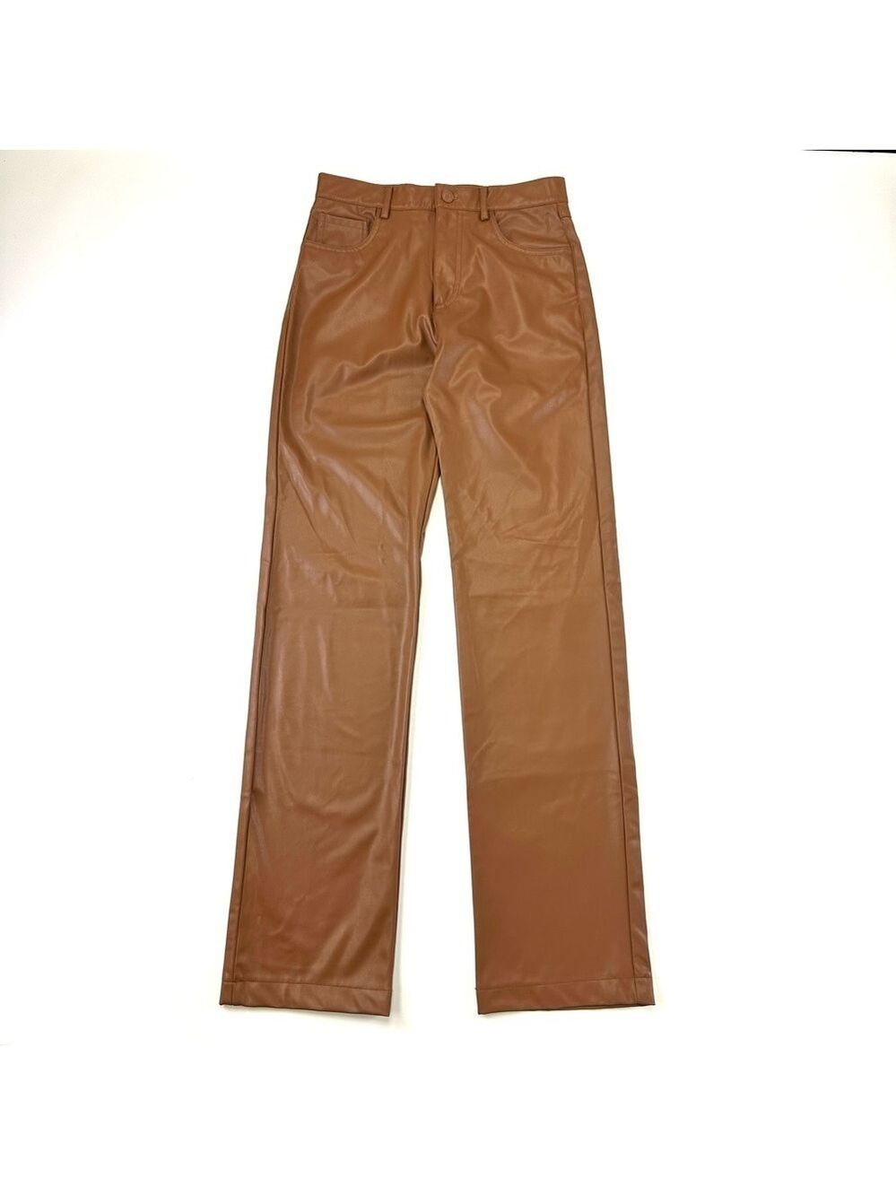 Zara brown vegan leather pants Small waist 26 inches mid rise inseam 31.5inches